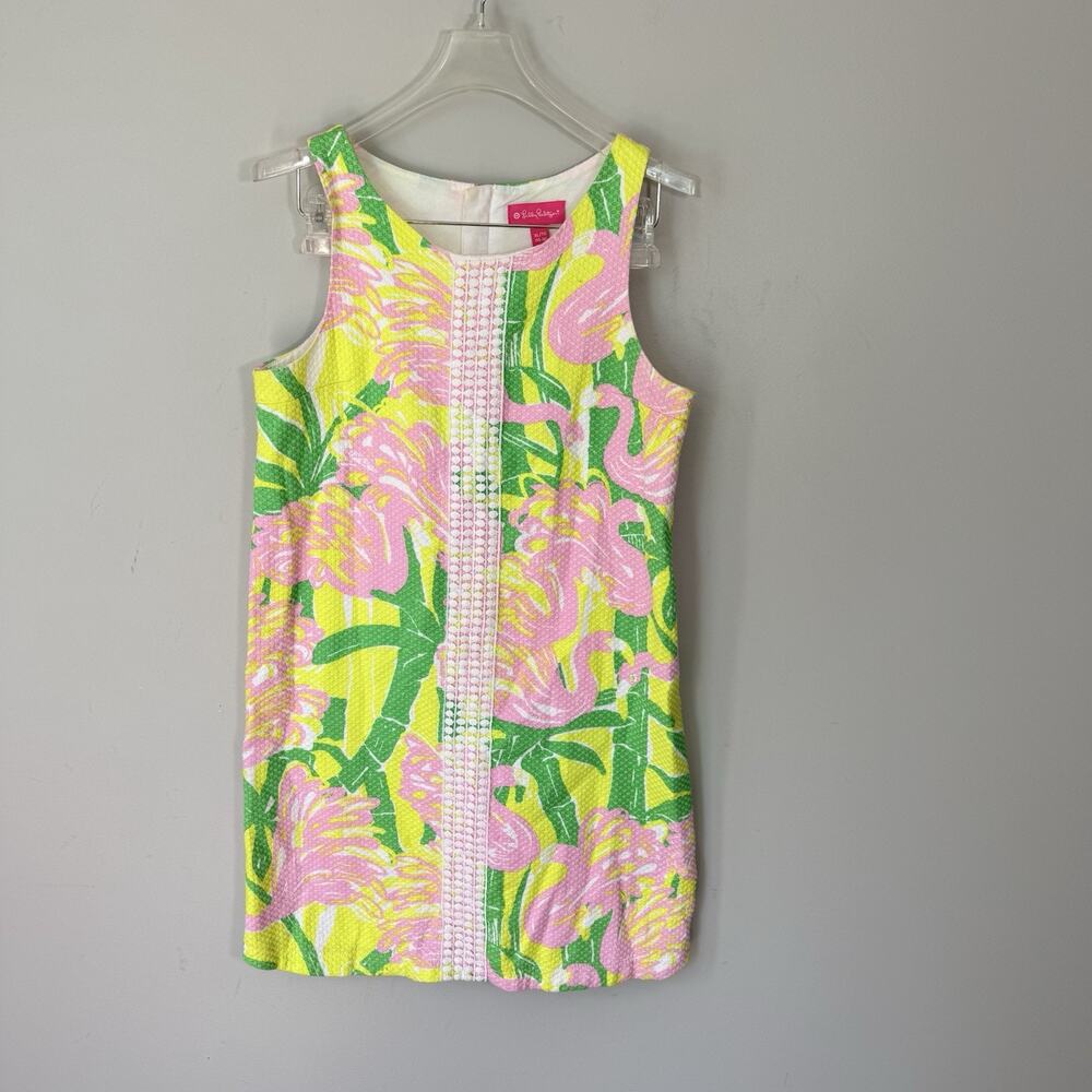 Lily Pulitzer For Target Fan Dance Flamingo Sleeveless Dress Girl Sz US XL 14-16